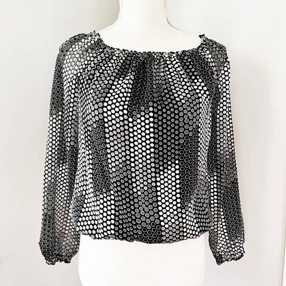 White House Black Market Tops - White House Black Market Polka Dot Top